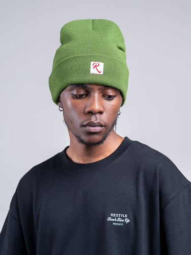 Restyle Patch Beanie - Green Restyle