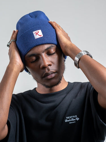 Restyle Patch Beanie - Navy Blue Restyle