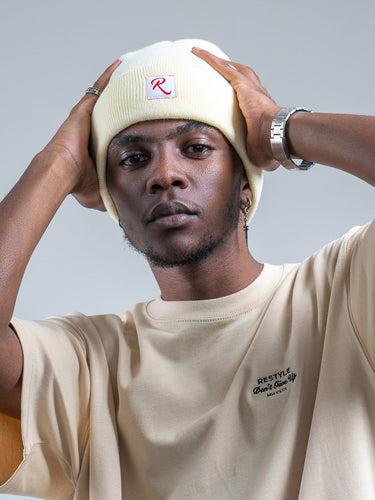 Restyle Patch Beanie - Winter White Restyle