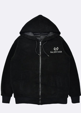 Vintage-Balenciaga Hooded Fleece Jacket