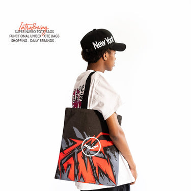 SuperNjero Graphic Black Tote Bag Kicks Kenya