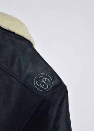 Vintage-Stussy Leather/Sherpa Jacket